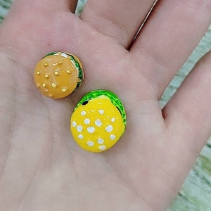 Adornos de resina para minihamburguesas de 12 mm y 26 mm, relleno adicional para slime, accesorios de polímero para bricolaje, casa de muñecas para niños, hamburguesas en miniatura