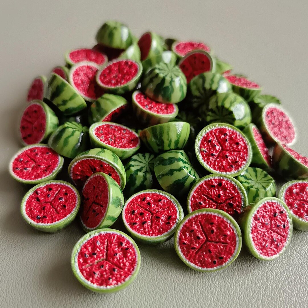 16mm Half Watermelon Mini Fruit Miniature Resin Watermelon Decor for ...