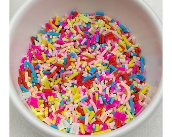 50/100/200/500 grams Rainbow Color Fake Sprinkles Polymer Clay For Crystal Mud Filler