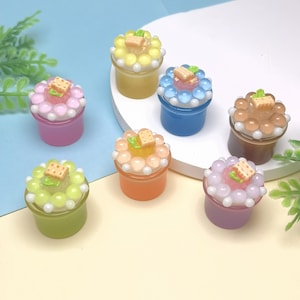 Luminous Mini Drinks Resin Fruit Beverage Bottles Simulated Drink Models for Summer Decor Mini Props for DIY Craft Display