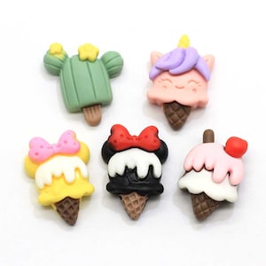 Neue Kawaii Simulation Essen 18mm Resin Cartoon Eiscreme Eissauge Eissauge Eisbar Eis lolly Cabochons für DIY Verzierung Scrapbooking