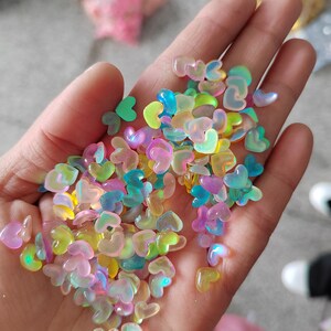 Pearl Color Nail Art Rhinestones 8mm Heart Mini Nail Flatback Gem Stones For DIY Nail Accessories 3D Crafts Charms