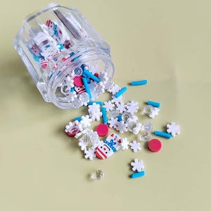 New Style Kosmetikdose 3g Custom Polymer Clay Scheiben Schneemann und Schneefalken
