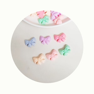 Mix kleuren platte achterkant hars pastel confetti strik bedels voor meisjes DIY telefoondecoratie