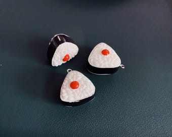 Miniature Rice Ball Sushi Resin Charms, Kawaii Japanese Food