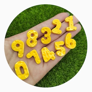 Juego de números de queso del 0 al 9, números de resina para niños, juguetes, juego sensorial, aprendizaje de números