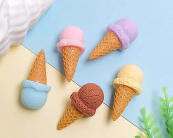Party Favor Mini Ice Cream Cones Miniature 3D Model Toys Slime Charms Diy Crafts Decoration