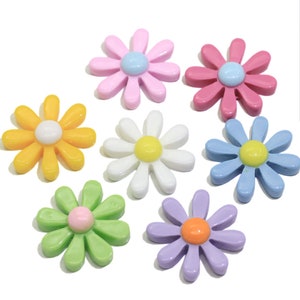 17mm 22mm 28mm Sun Flower Flatback Résine Cabochons Handmade Scrapbook Crafts Headswear Accessoires Vêtements Bijoux Phone Case Decor