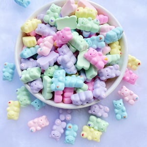 16mm New resin Cute Mixed mini solid bear Flat back Cabochon Scrapbooking Hair bow Center Embellishments DIY Accessories