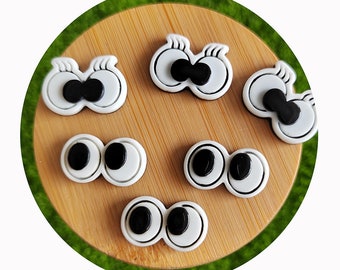Resin Cartoon Animal Eyes Flatback Slime Charms