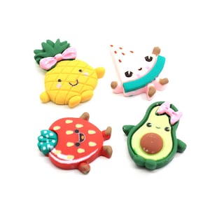 Resina Cartoon Frutas Decoración Artesanías Falt back Cabochon Scrapbooking Hair bow Center Adornos DIY Accesorios