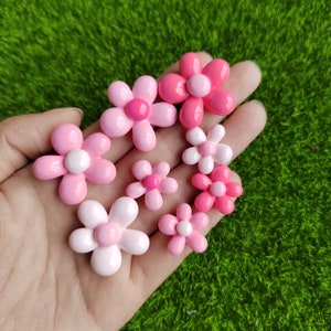 19 mm 28 mm Harz Cabochon Kawaii Rosa Blume Flatback Scrapbooking Handwerk Verschönerungen DIY Haarschleife Zubehör