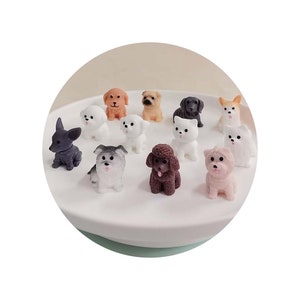 Perros de resina, artesanías de resina, figura de animal de resina, modelo animal, decoración del hogar, artesanía en miniatura, accesorios de decoración de jardín, adorno de cachorro