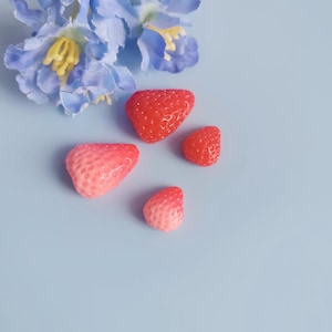 Cabochon di fragole in resina, retro piatto di fragole, accessori fai da te per abbellimenti di scrapbooking, fermagli per capelli, creazione di gioielli, custodia per telefono