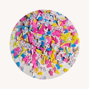 Ostern Mix Kaninchen Küken Ei Liebe Slime Polymer Clay Scheibe für Schneekugel Becher Haar Gel Nail Art Slime Lieferungen