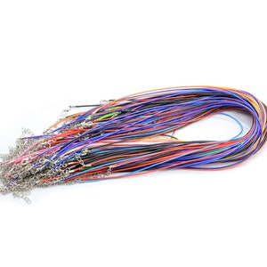 1.5mm Cotton Waxed Cord Adjustable Braided Rope String Necklace Chain with Lobster Clasp DIY Jewelry Making Findings