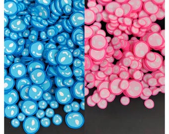 Blue Pink Water Bubble Clay Slices Polymer Clay Sprinkles for Sea Themed Crafts DIY Slime Snow Globe Cups Filling Accessories