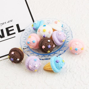 3D Miniatur Stern Eiscreme Resin Flatback Cabochon Simulation Essen Scrapbooking Zubehör DIY Telefon Dekoration