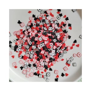 Karty do gry Akcesoria do paznokci DIY Charms Piki Poker Polimerowa glina Plasterki Ozdoby do zdobienia paznokci Manicure Materiał Płatki szlamu