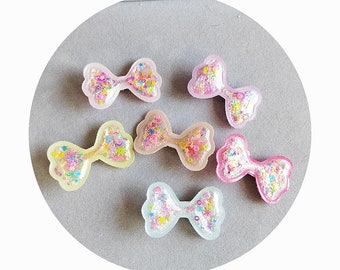 100pcs/lot Shaker Hair Bows For Girls Hair Clips Star Sequin Confetti Barrette Women Hairbow 2024 New DIY Hair Accessories