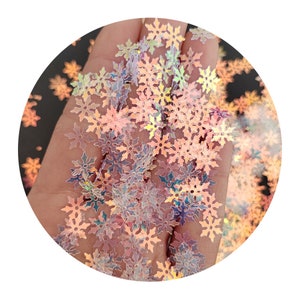 Transparent Snowflake Sequins 13mm Confetti Artificial Snow Ornaments Christmas Decoration Slime Supplies Tumbler Glitter