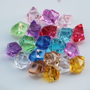 Gems Treasure Jewelry Ice Rock Getstone Acrylic Plastic Vase Filler Table Scatter Bead Stone Colorful Table Confetti