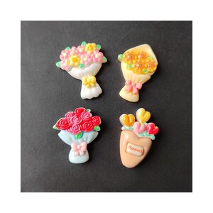 Ciondoli in resina di fiori Bouquet di fiori realistico per scrapbooking Ornamenti in resina