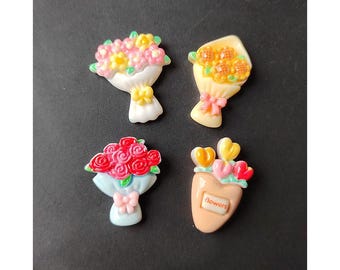 Resin Charms of Flower Realistic Flower Bouquet for Scrapbooking Resin Ornaments