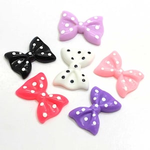 26mm Polka Dot Papillon Flat Back Resin Bowknot Cabochon Scrapbooking Accessori Decorativi Craft Per Hairbow Fai da te