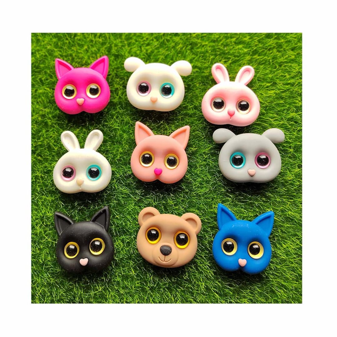80Pcs Cat Resin Cabochons - Flat Back Charms For DIY Crafts, Scrapbooking, Phone Cases, Hair Clips (Mixed Colors)