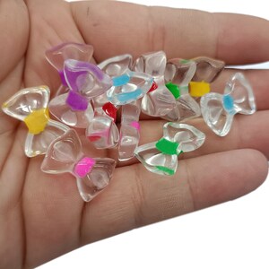 Papillon trasparente Schiena piatta in resina Bowknot Cabochon Scrapbooking Accessori decorativi per Hairbow Fai da te