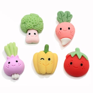 Mini cabujones Kawaii de dibujos animados de verduras, parte posterior plana, álbum de recortes, joyería artesanal, accesorios de decoración