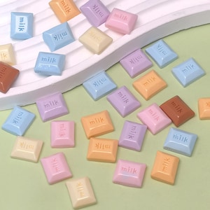 Mini Simulated Food Resin Charms Milk Chocolate DIY Decorative Patches for Phone Cases, Hair Clips, Photo Frames Creative Crafts