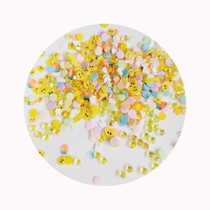 Gelbes Küken Kaninchen Karotte Ppolymer Clay Streusel Ostern Slime Topper DIY Handwerk Zubehör Shaker Füllungen