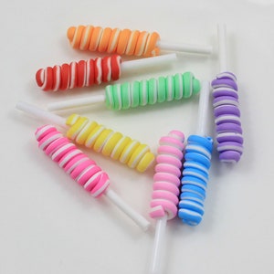 Simpatico lecca-lecca in argilla polimerica, caramelle di gelatina, cabochon in resina per giocattoli fai da te per bambini.