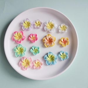 Cabochons de fleurs à dos plat, fleur de plumeria en résine d'été 3D, mini cabochon de plage floral hawaïen pour embellissement de scrapbooking, coque de téléphone portable