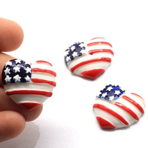 Kawaii USA Vlag Hart Hars Miniatuur Kunst Plaksteen Cabochon DIY Decoratieve Craft Scrapbooking