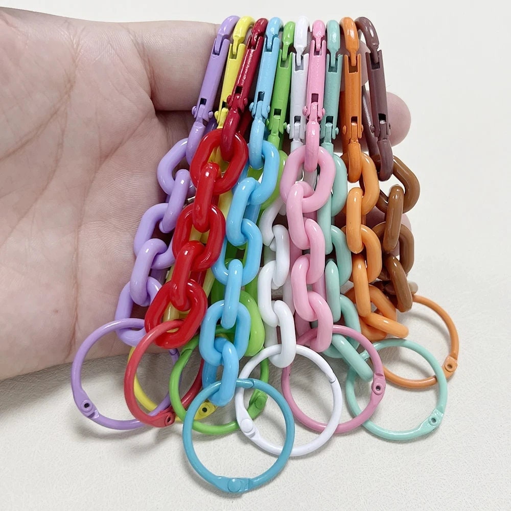 Key Chain Color Custom 125mm Length Plastic Chain Key Chains Candy Color Keychain - Etsy