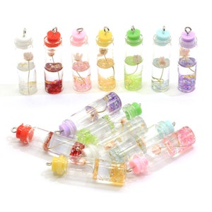 Bunte Lotus Innere Glasflasche Wunsch flasche Charms Deko Glas Halskette Schmuck Anhänger Hochzeit Geschenk für kleine Mädchen