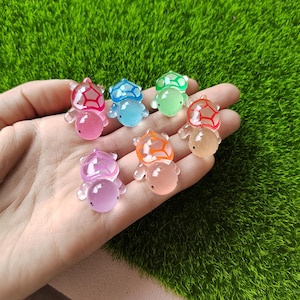 Świecący 3D Żółw Morski Miniatura Zwierząt Domek dla Lalek Ogród Dom Bonsai Dekoracja Miniaturowa Zabawka Miniaturowe Żywiczne Ozdoby Rzemieślnicze Mikro Dekoracje DIY