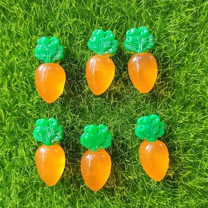 Frische und glänzende Karotte Dekorationen Langlebige Harz Cabochons Geeignet für DIY Schmuckherstellung und Slime Liefert Perle