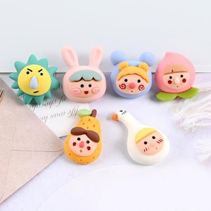 Cartoon Fruit Resin Falt back Cabochon Scrapbooking Hair bow Center Embellishments Accessori fai da te