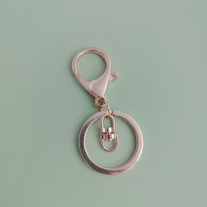 Gold Lobster Claw Clasps Keychain,Metal Lobster Clasp Swivel Trigger Clips with Swivel Clasps Hook Clips Flat Split Keychain Ring DIY Craft