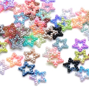 Adornos de perlas con forma de corazón y estrella de color degradado, para decorar uñas, álbumes de recortes y mucho más.