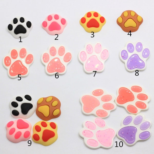 Lindo Oso Gato Perro Pata Flatback Resina Cabochon Kawaii Flat Back Resin Personajes Cabochons For Hiar Bows Deco Part