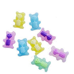 Novo misto dos desenhos animados mini urso plana volta resina cabochons colar pingente chaveiro encantos decoração diy