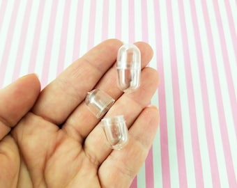 100 cápsulas falsas transparentes de plástico para colocar en una botella de los deseos, ideal como regalo para niños y amantes.