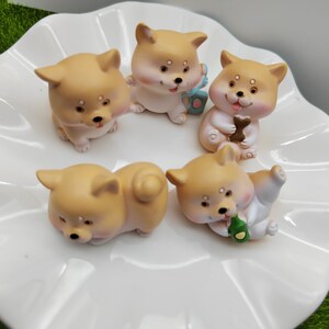 12 Style Mini Resin Dog Dolls Ornaments Miniature Garden Decor Handicraft Micro