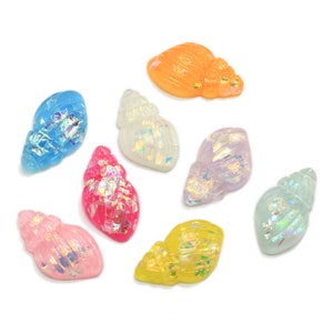 21mm Mix color Lovely Shell Conch Shape Resin Rhinestone Flat Back Crystals Rhinestones Stone DIY Hair Clip Headwear Decoration
