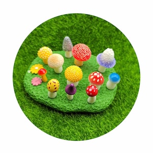 Cute 3D Minaiture Mushroom Resin Charms For Jewelry Making Earring Necklace DIY Craft Keychain Doll House Garden Accessories